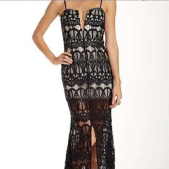 Lace black gown maxi evening dress L’Atiste by Amy